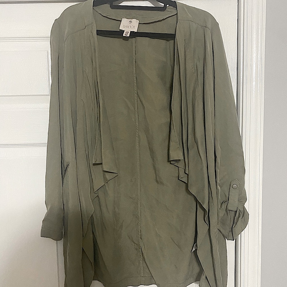 Green Blazer Style Cardigan